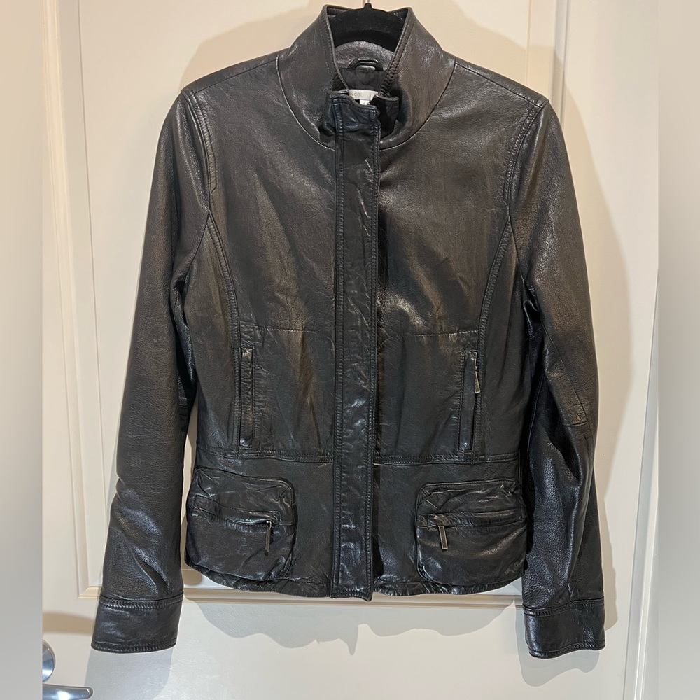 Vince 100% Leather Black Motocross Jacket